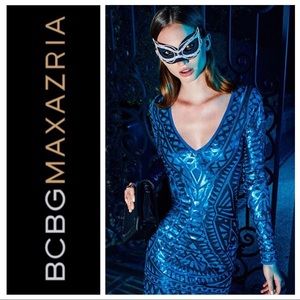BCBGMaxAzria “Morris” Mosaic Tile Sequined Dress
